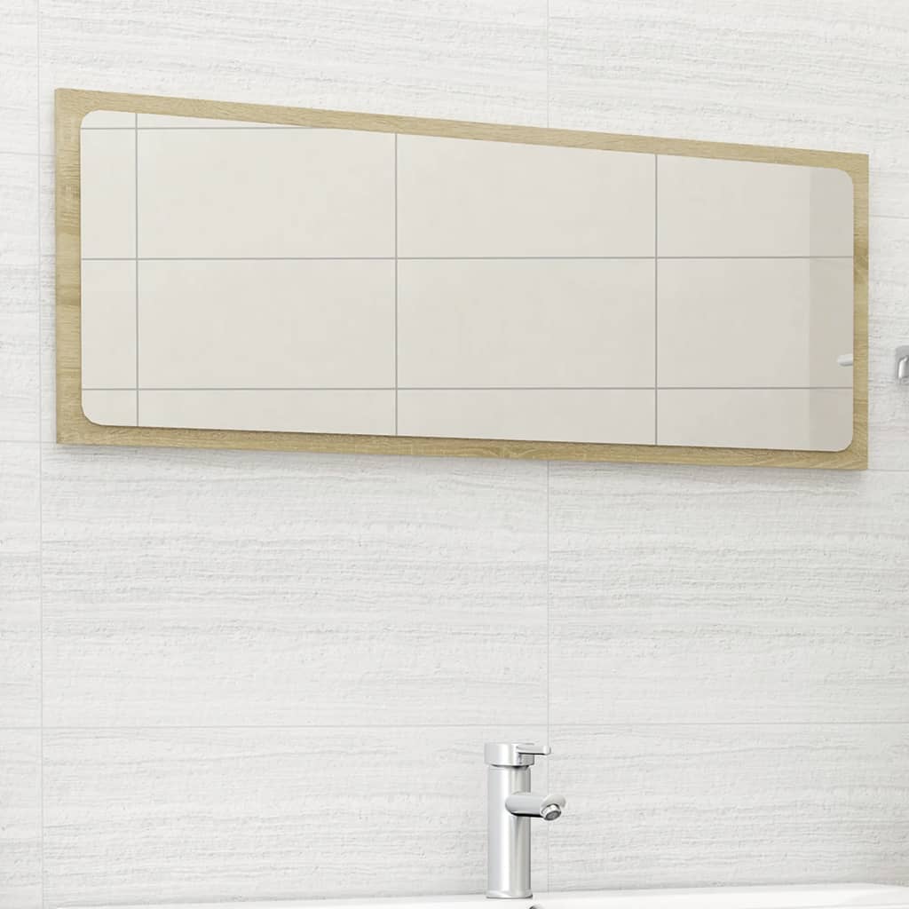 vidaXL Miroir de salle de bain Chêne sonoma 100x1,5x37 cm Aggloméré