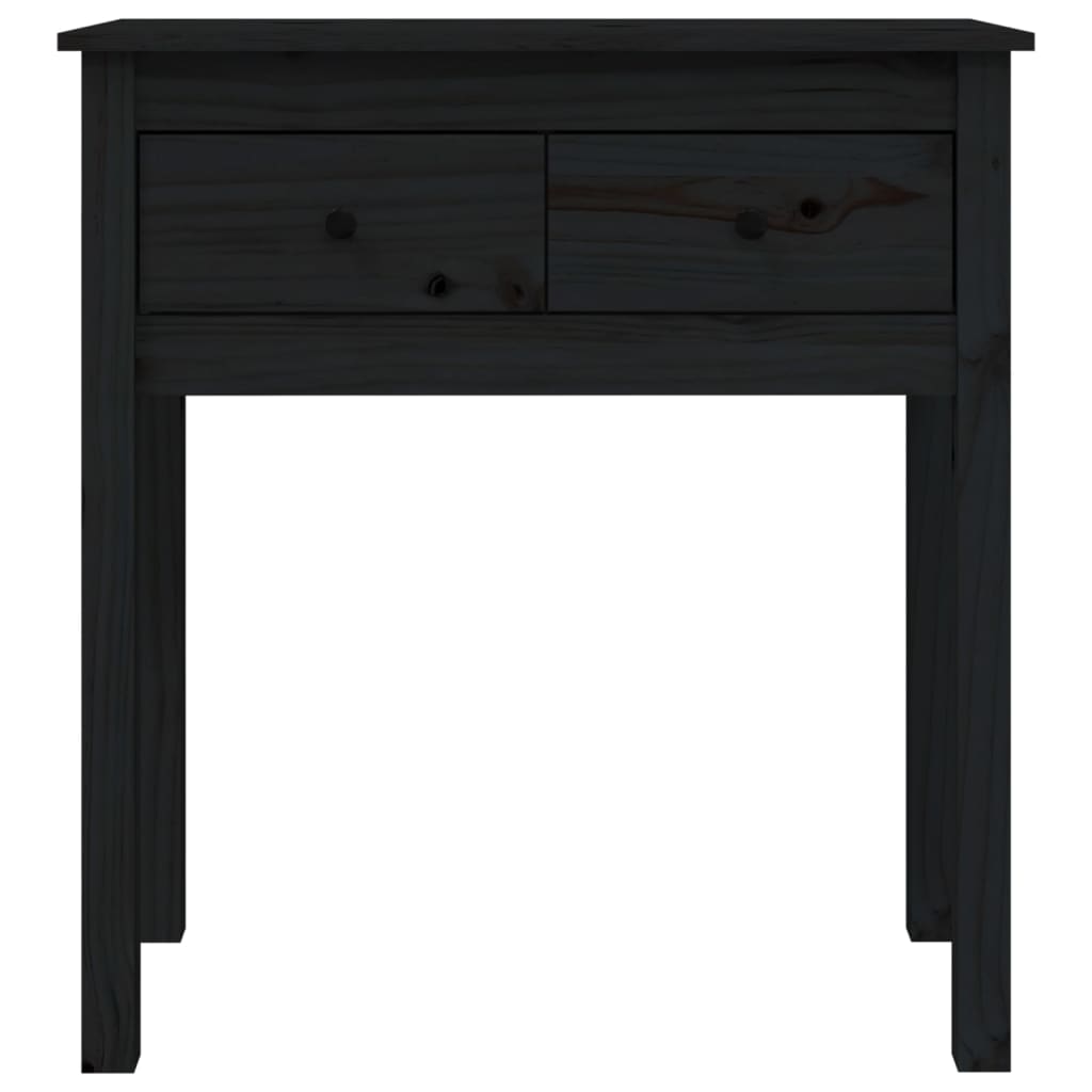 vidaXL Table console Noir 70x35x75 cm Bois massif de pin
