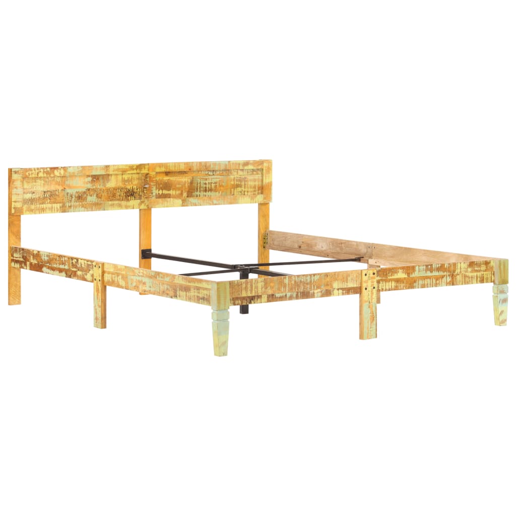 vidaXL Cadre de lit sans matelas Bois de récupération massif 180x200cm