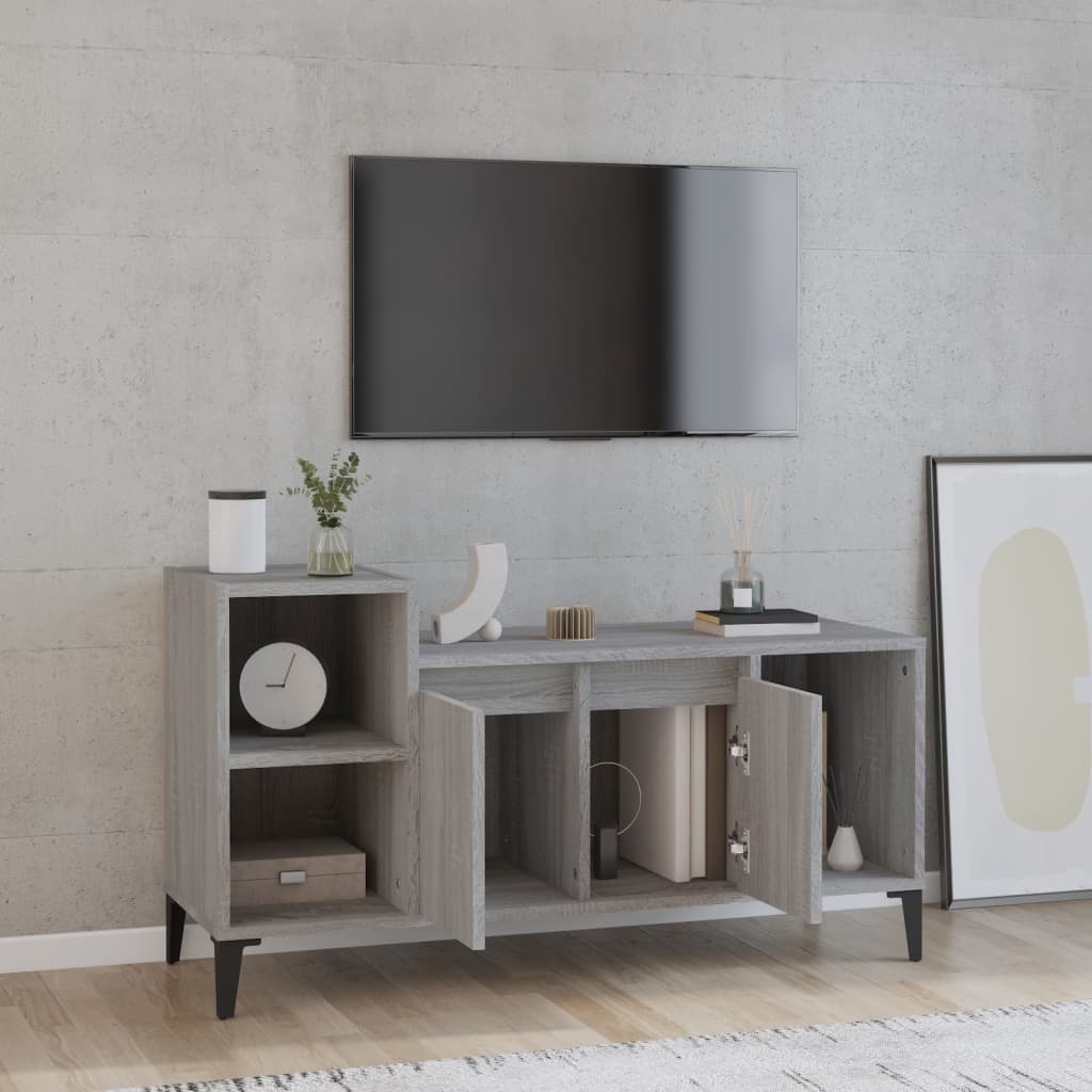 vidaXL Meuble TV Sonoma gris 100x35x55 cm Bois d'ingénierie