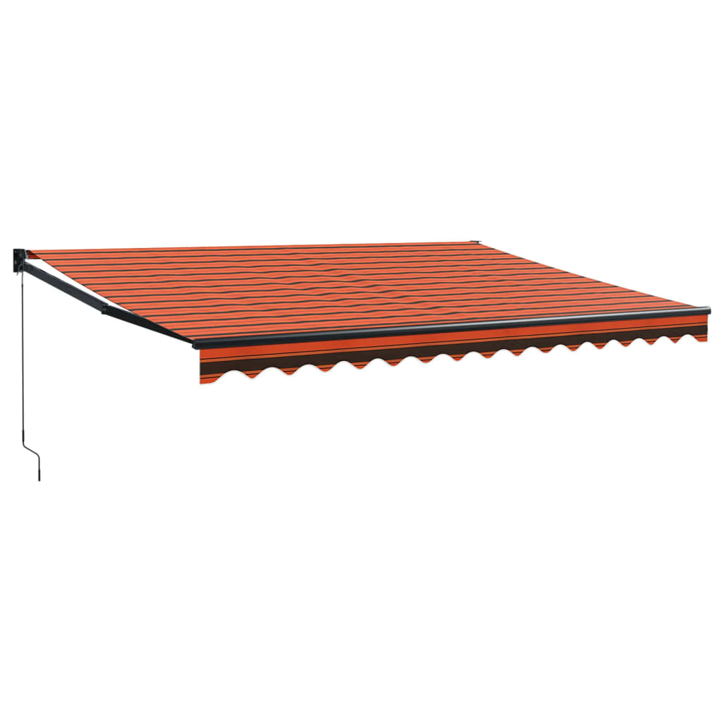 vidaXL Auvent rétractable orange et marron 4x3 m tissu et aluminium