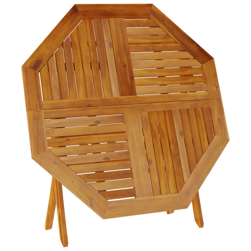vidaXL Table pliable de jardin Ø110x75 cm bois d'acacia solide
