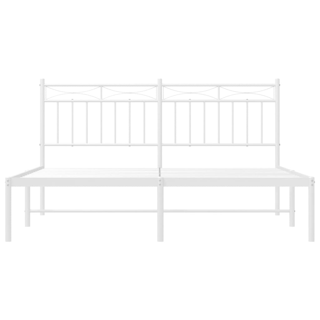 vidaXL Cadre de lit métal sans matelas et tête de lit blanc 150x200 cm