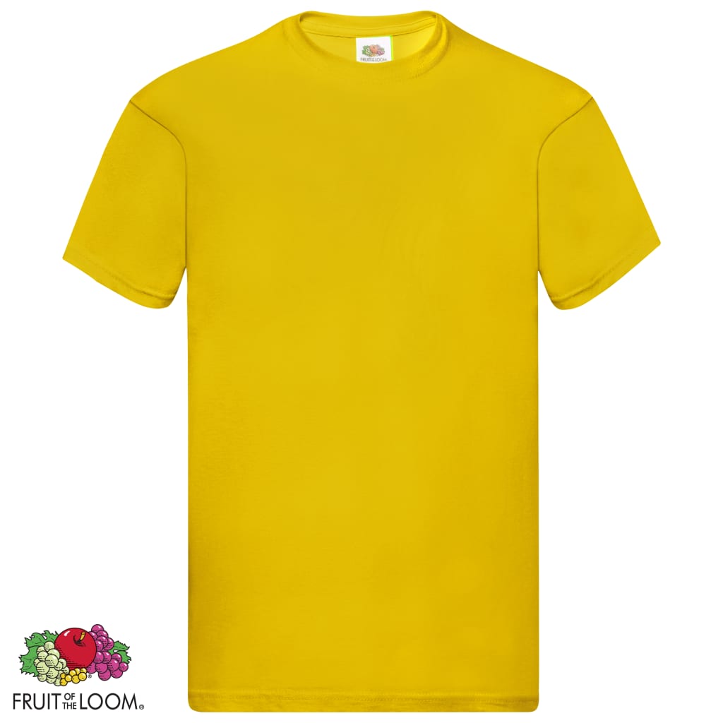 Fruit of the Loom T-shirts originaux 5 pcs Jaune 3XL Coton