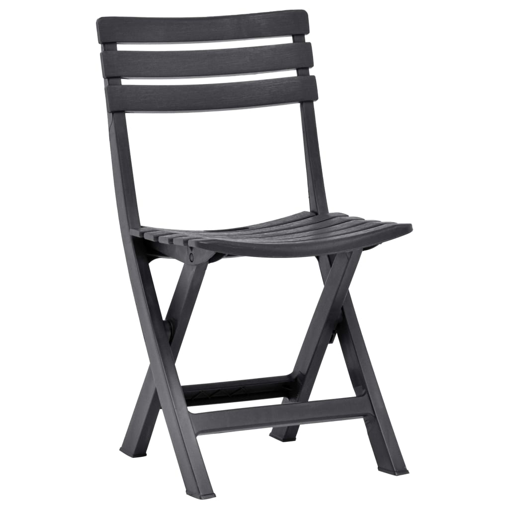 vidaXL Chaises de jardin pliables lot de 2 Plastique Anthracite