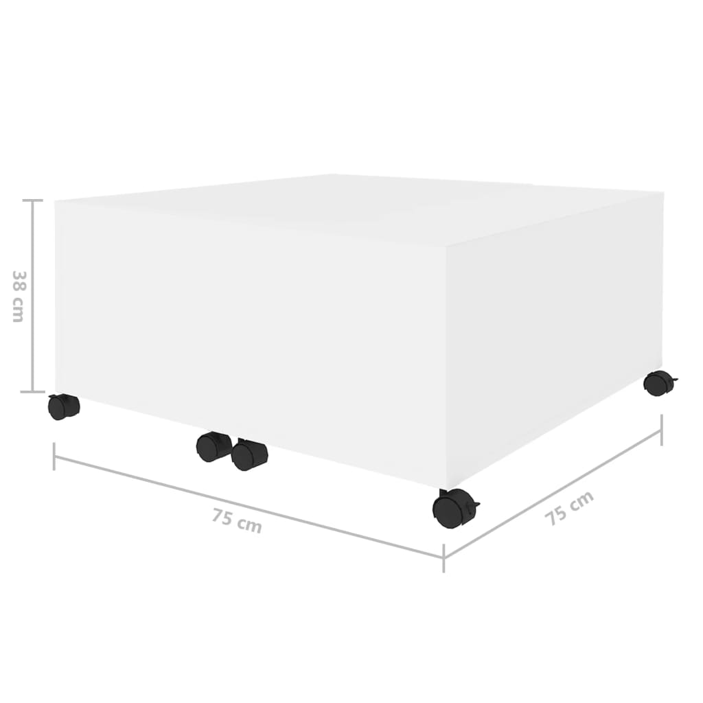 vidaXL Table basse Blanc 75x75x38 cm Aggloméré