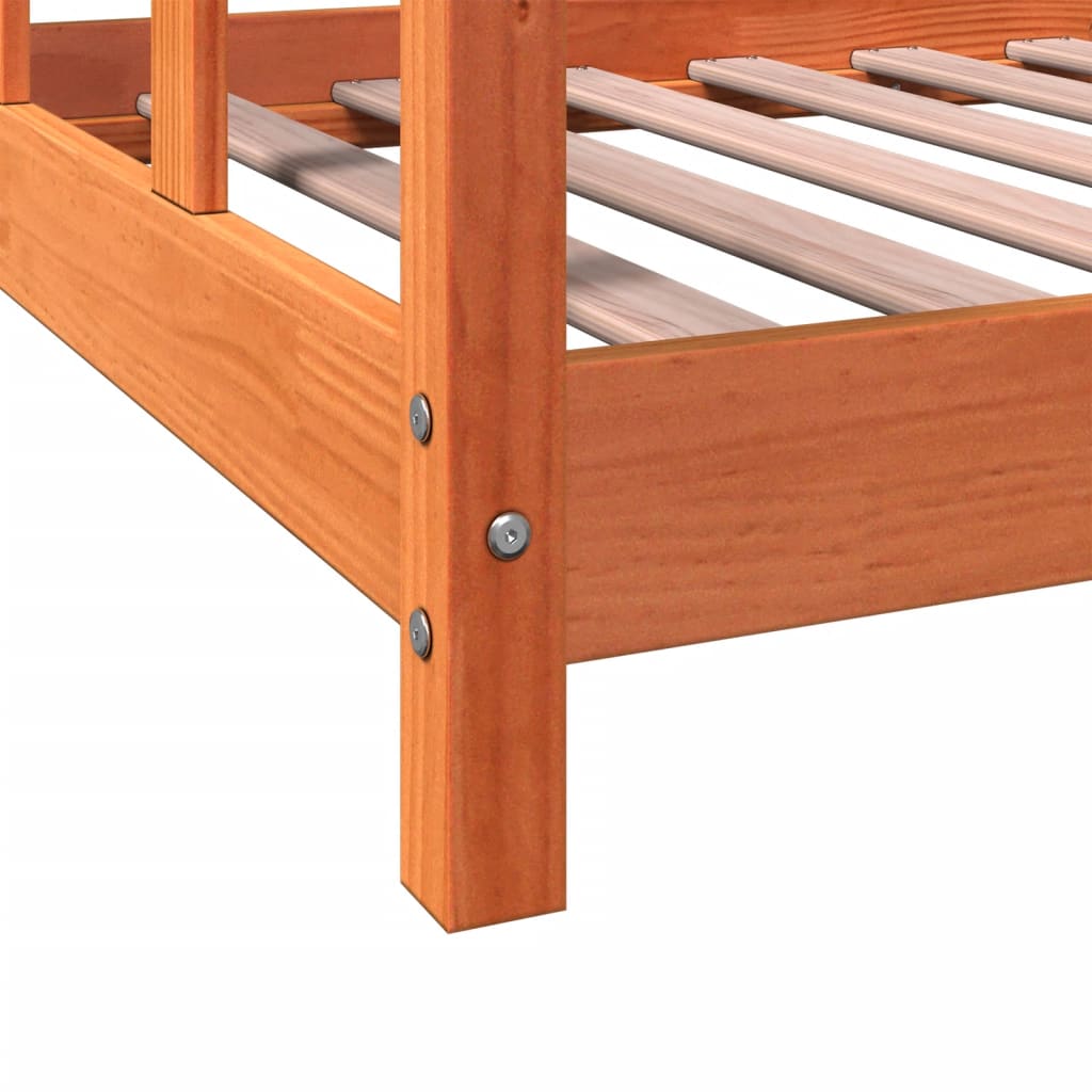 vidaXL Cadre de lit d'enfants cire marron 90x190 cm bois de pin massif