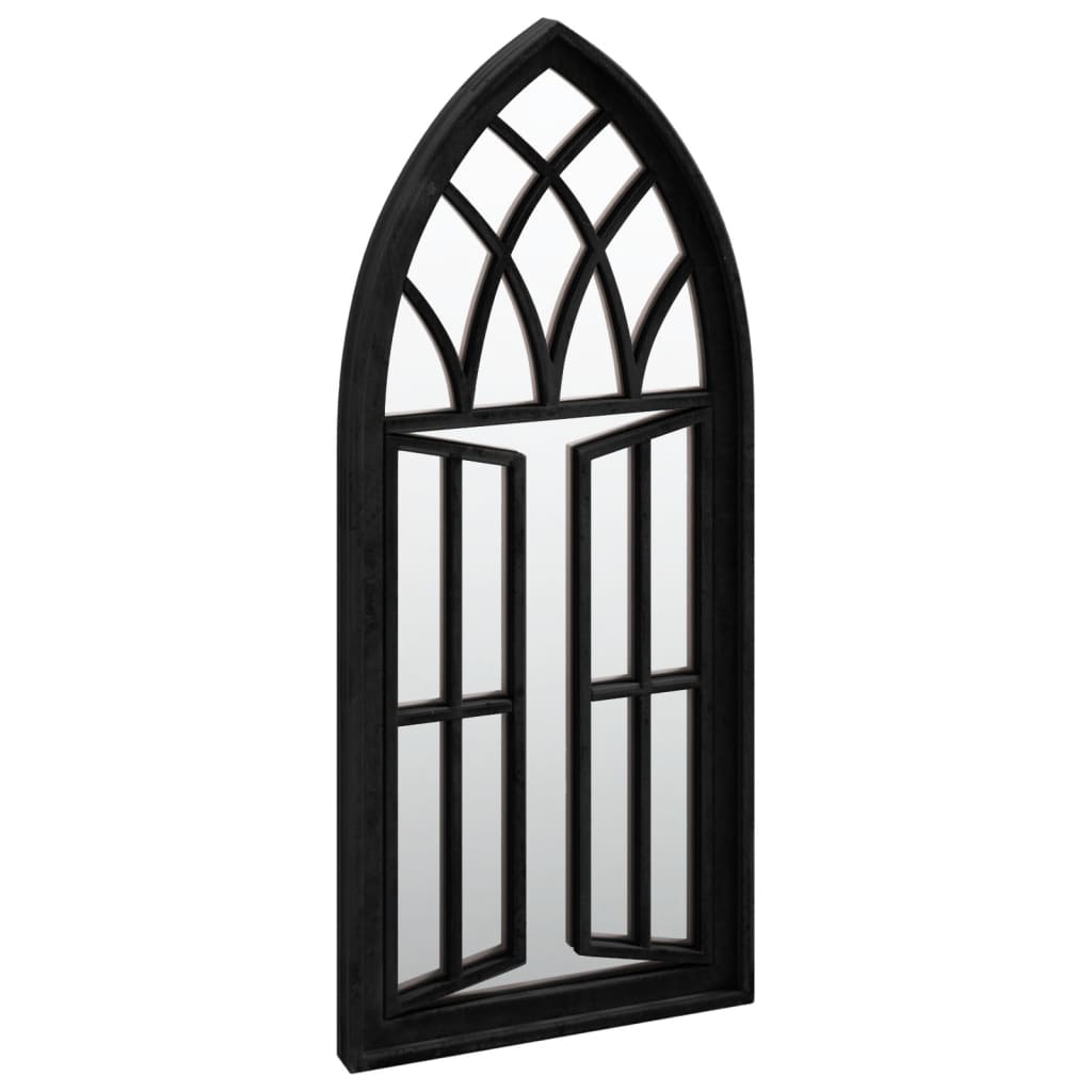 vidaXL Miroir de jardin Noir 70x30 cm Fer pour utilisation extérieure