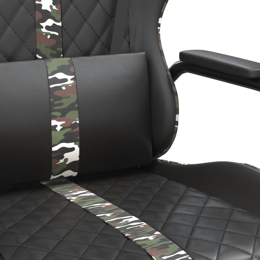 vidaXL Chaise de jeu de massage camouflage et noir similicuir