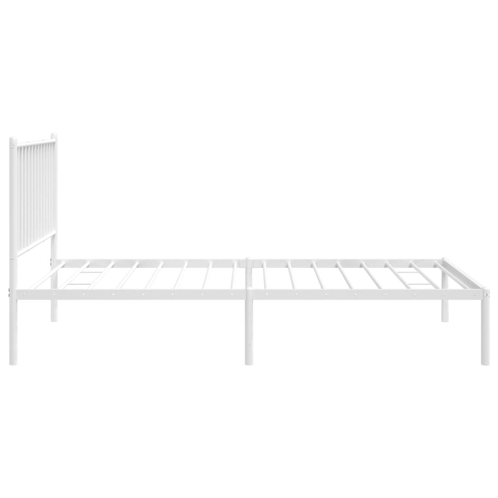 vidaXL Cadre de lit métal sans matelas et tête de lit blanc 100x190 cm