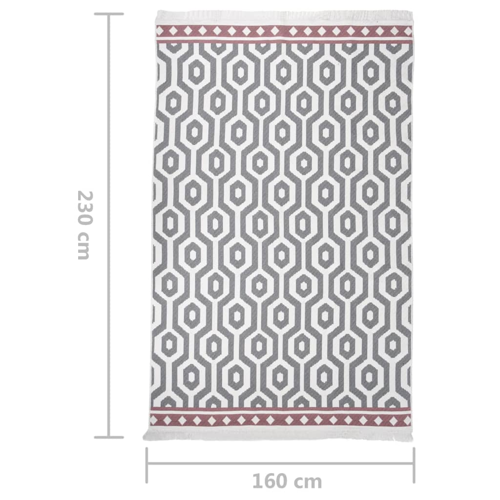 vidaXL Tapis Gris 160x230 cm Coton