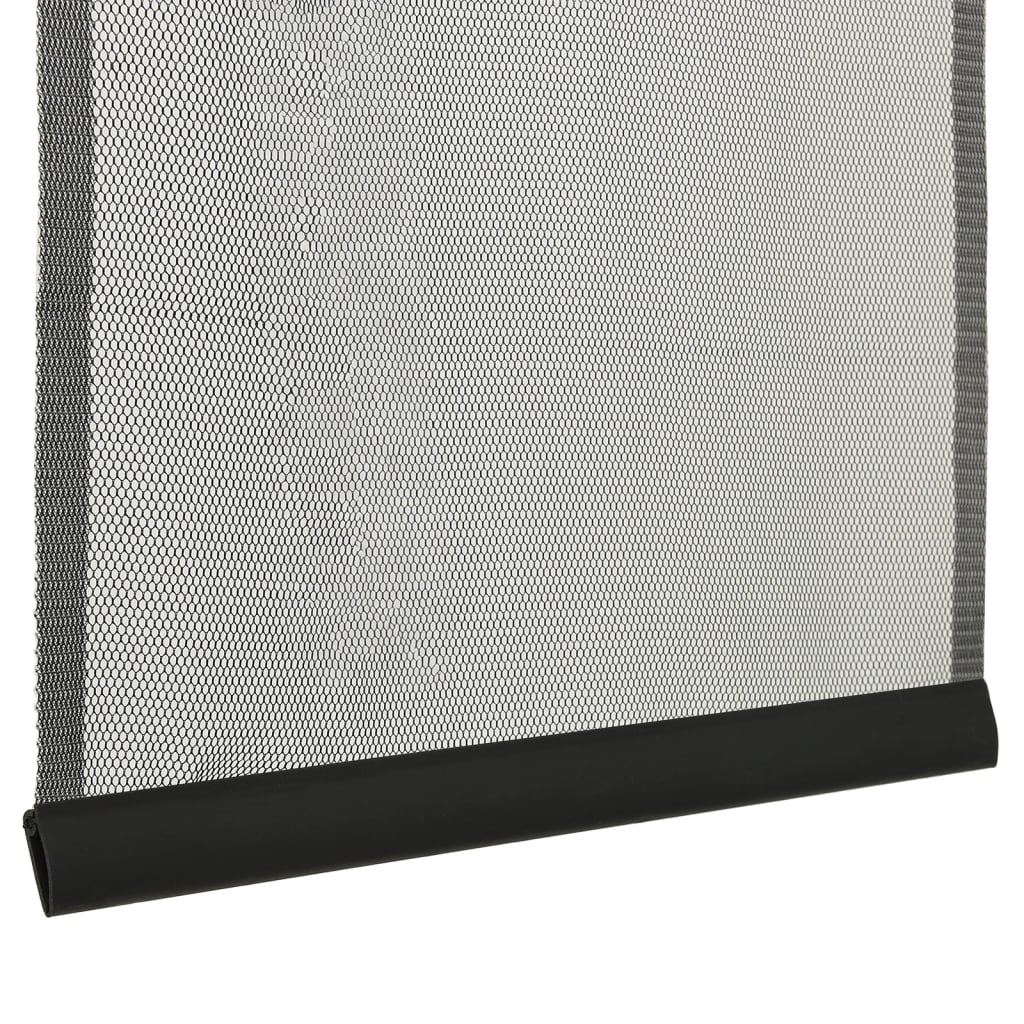 vidaXL Moustiquaire de porte rideau en maille 10 pcs Noir 240x240 cm