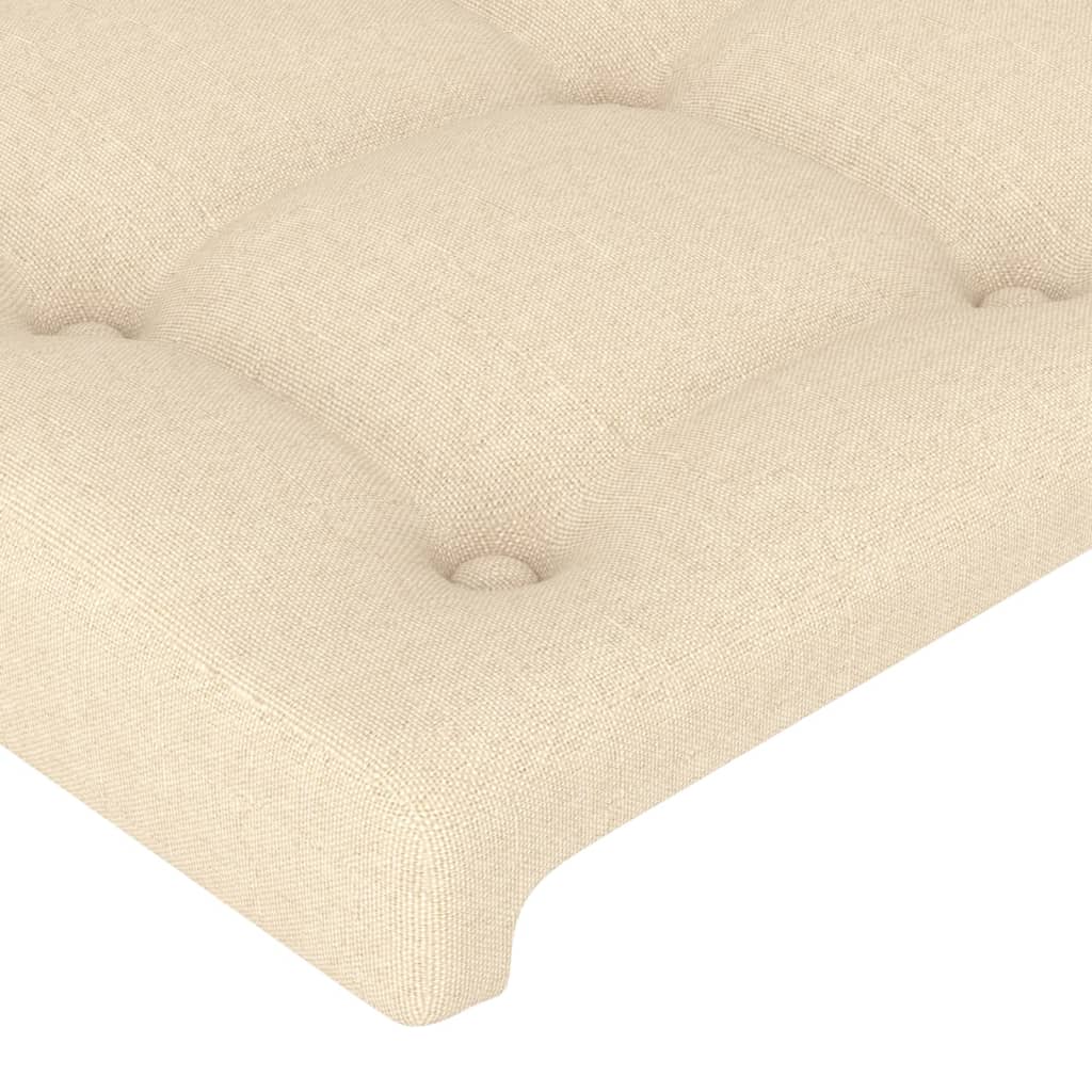 vidaXL Cadre de lit avec tête de lit Crème 90x200 cm Tissu