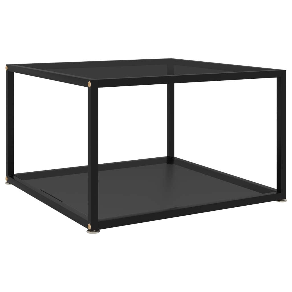 vidaXL Table basse Noir 60x60x35 cm Verre trempé