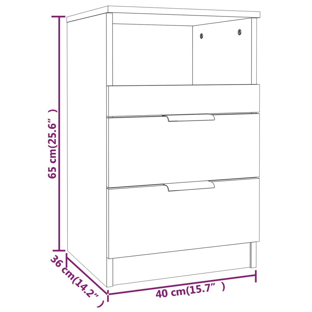 vidaXL Table de chevet Sonoma gris Bois d'ingénierie