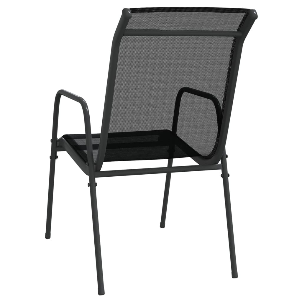 vidaXL Chaises de jardin 6 pcs Acier et textilène Noir