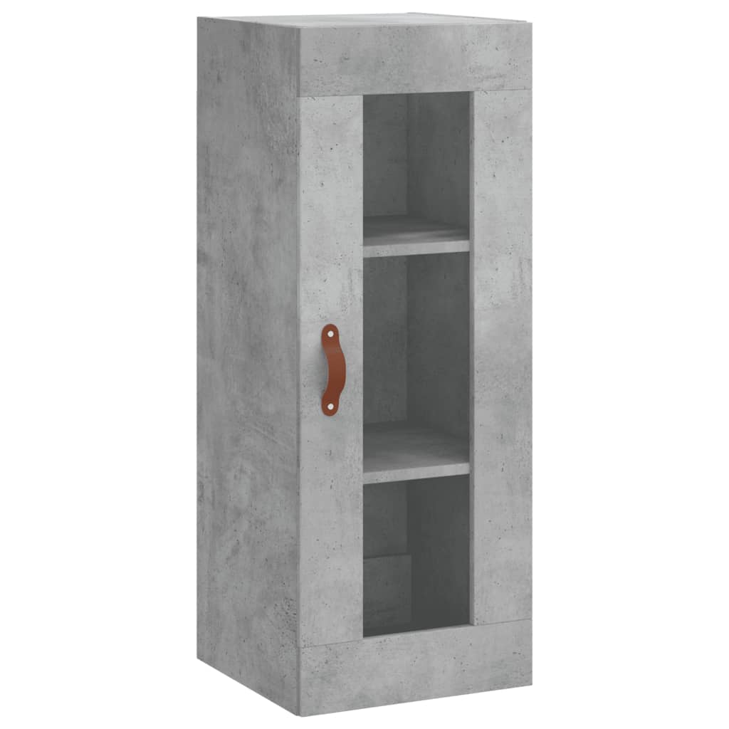 vidaXL Buffet haut Gris béton 34,5x34x180 cm Bois d'ingénierie