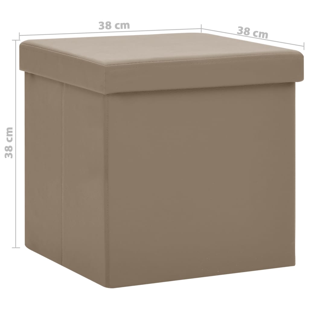 vidaXL Tabouret de rangement pliable Cappuccino PVC