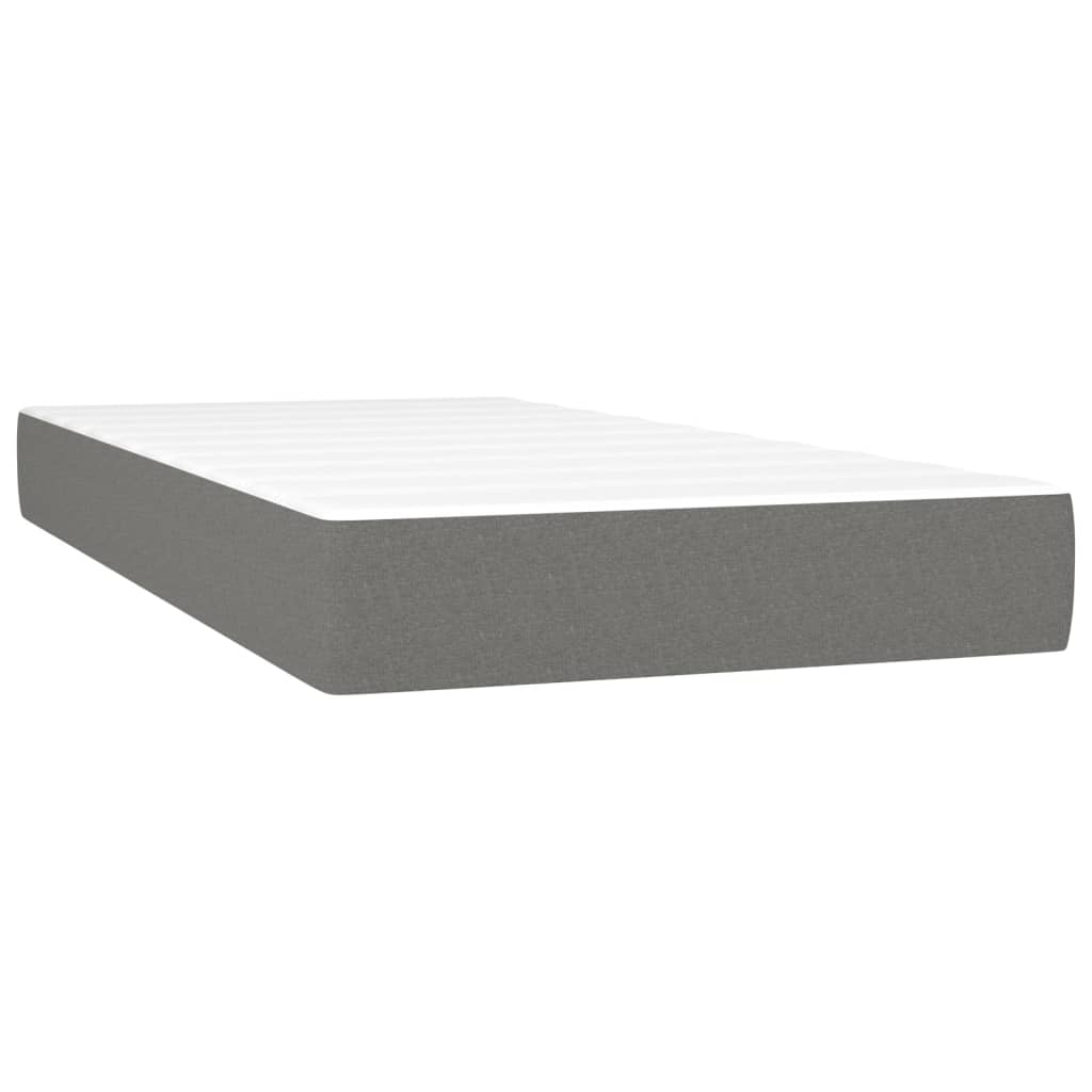 vidaXL Matelas de lit à ressorts ensachés Gris foncé 90x190x20cm Tissu