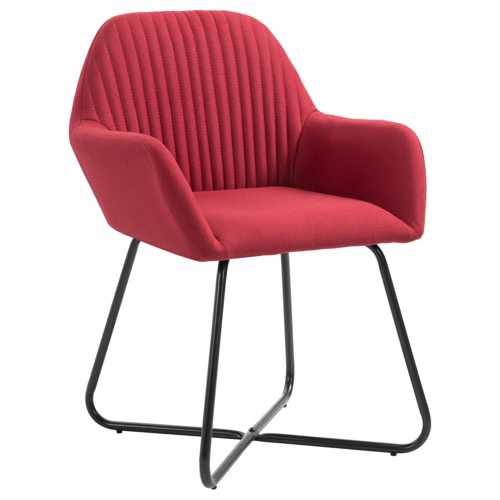 vidaXL Chaises à manger lot de 6 rouge bordeaux tissu