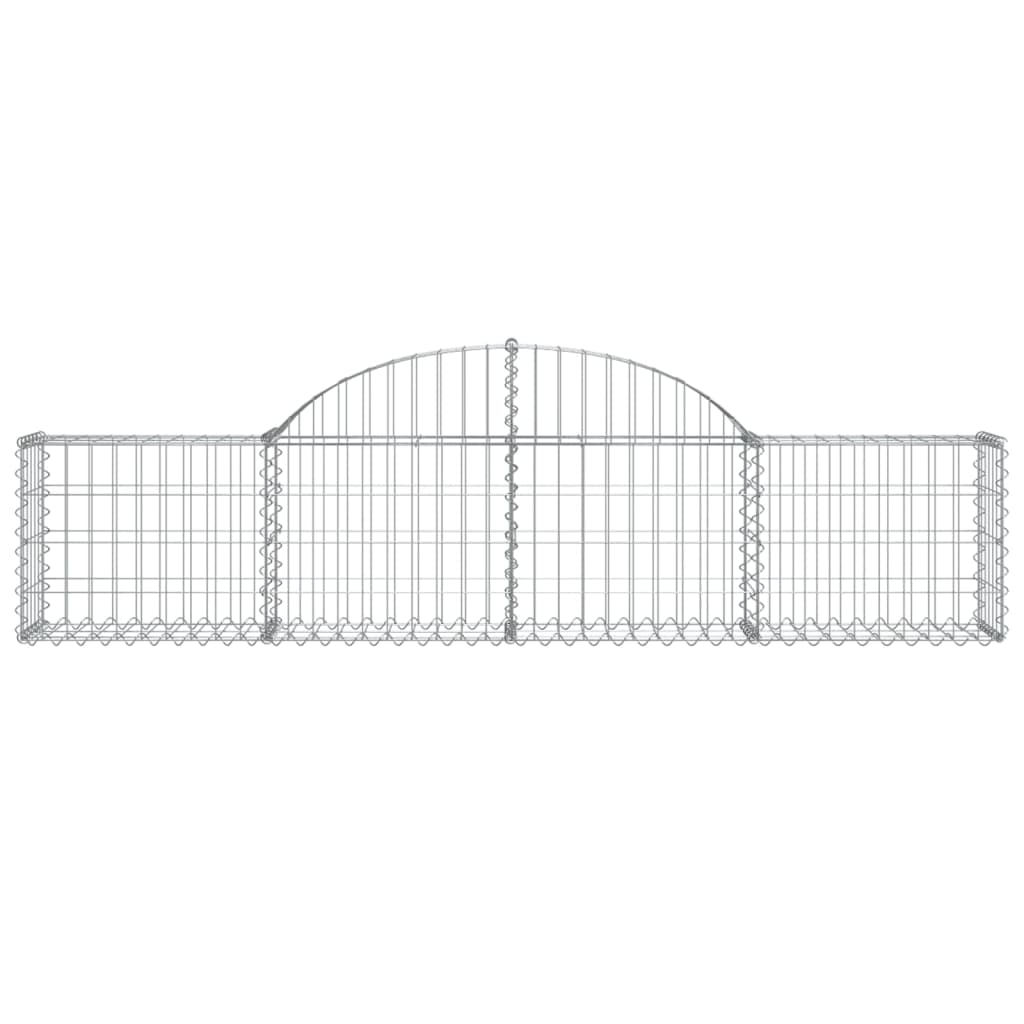 vidaXL Paniers à gabions arqués 4 pcs 200x30x40/60 cm Fer galvanisé