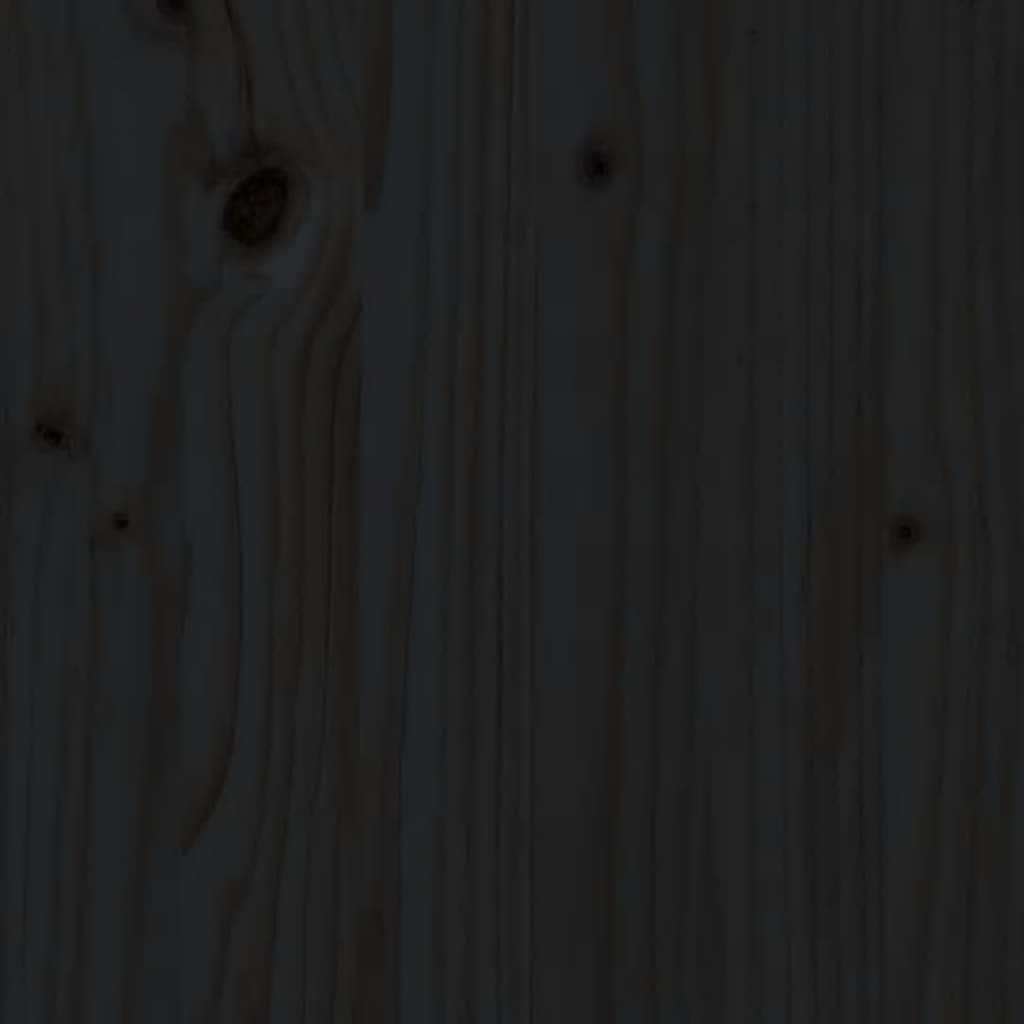 vidaXL Porte-bûches avec roulettes noir 40x49x110 cm bois massif pin