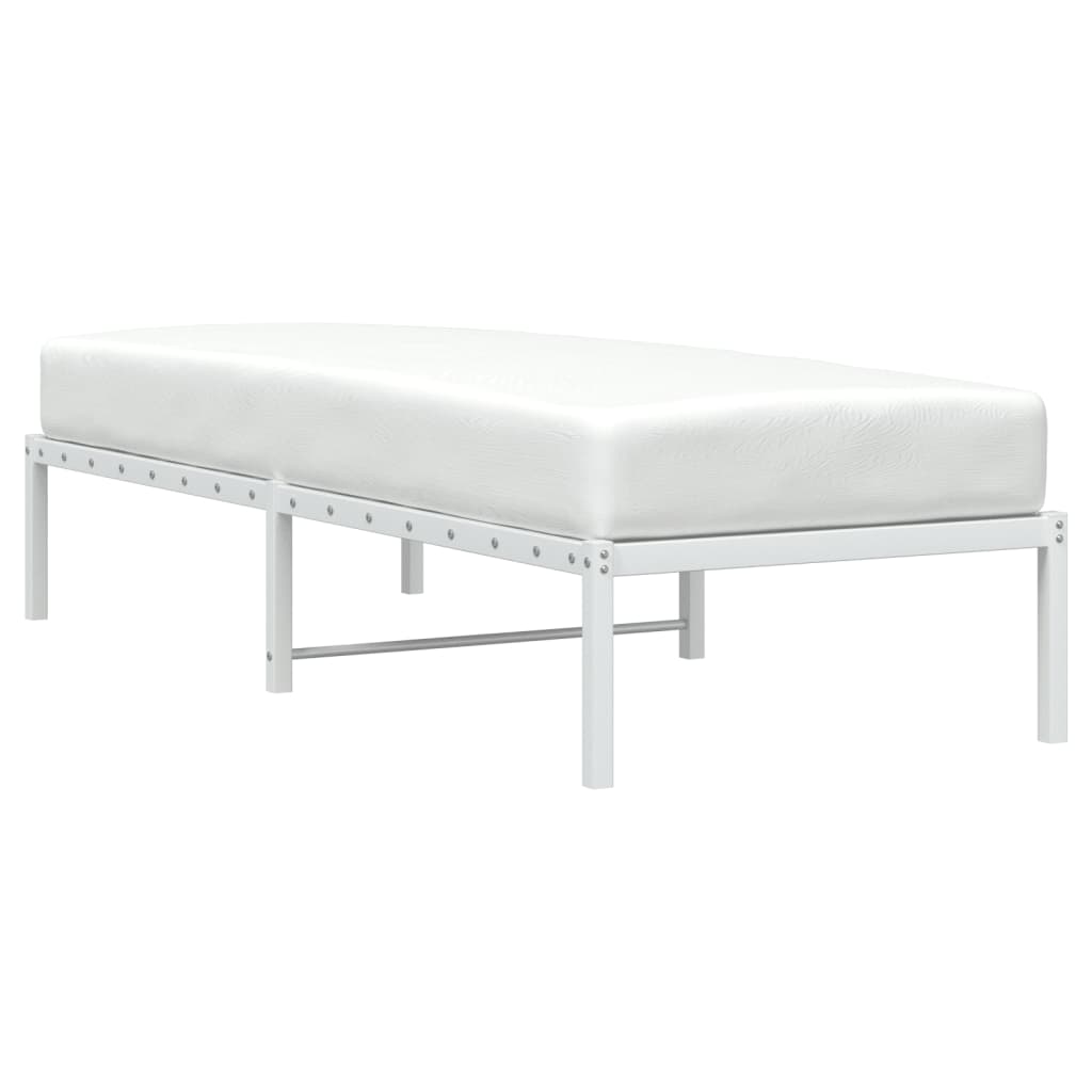 vidaXL Cadre de lit métal sans matelas blanc 75x190 cm