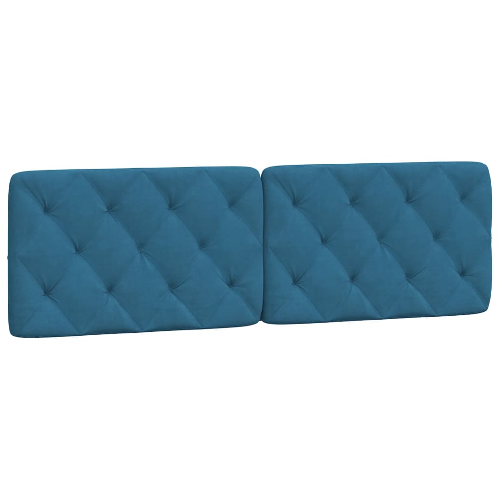 vidaXL Coussin de tête de lit bleu 160 cm velours