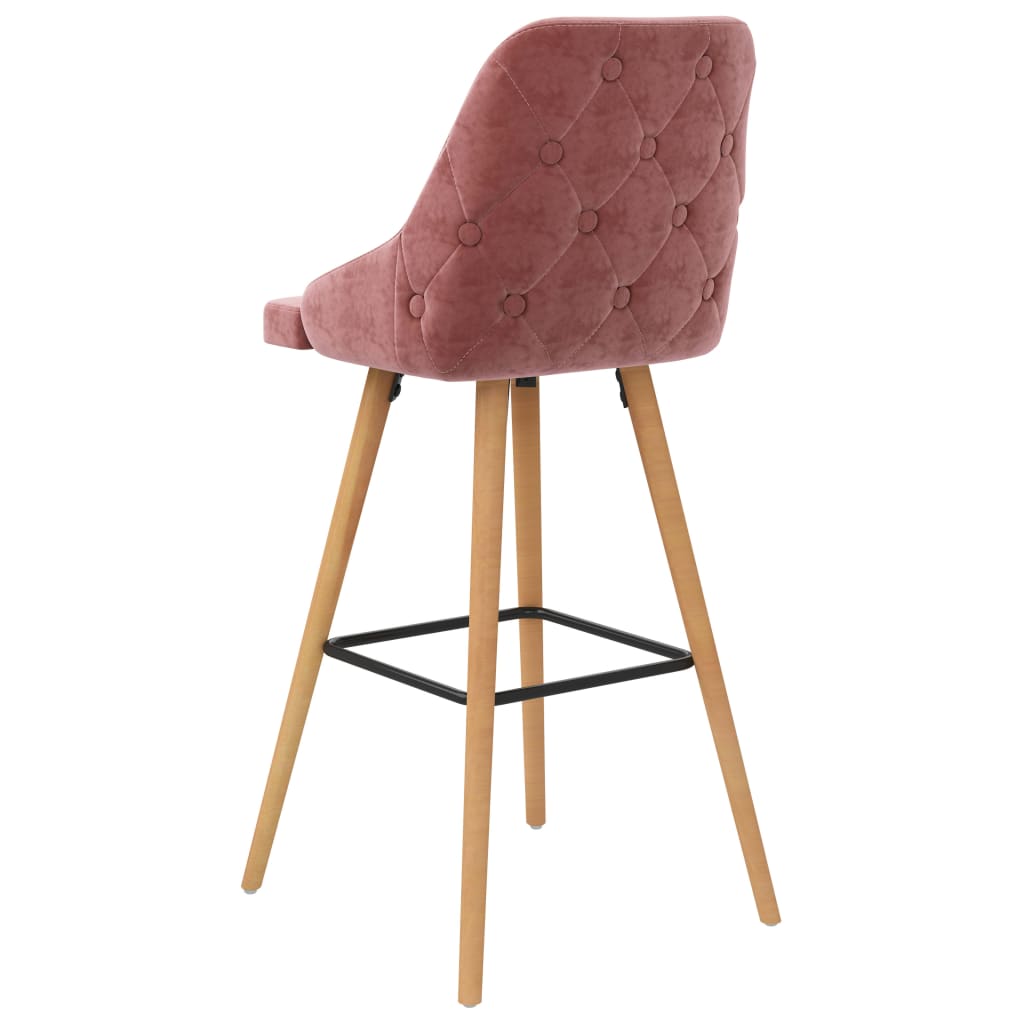 vidaXL Tabourets de bar lot de 2 rose velours