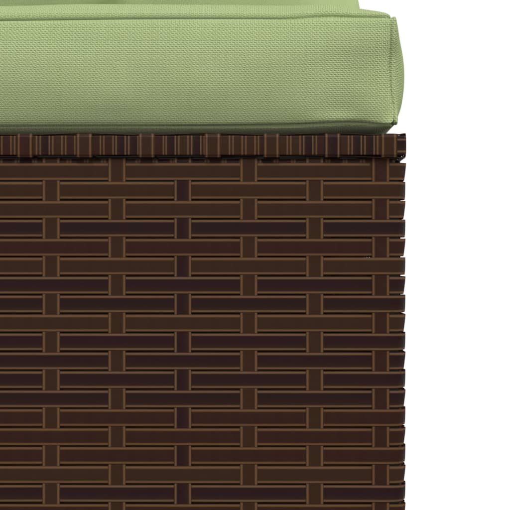 vidaXL Salon de jardin 4 pcs avec coussins Marron Résine tressée