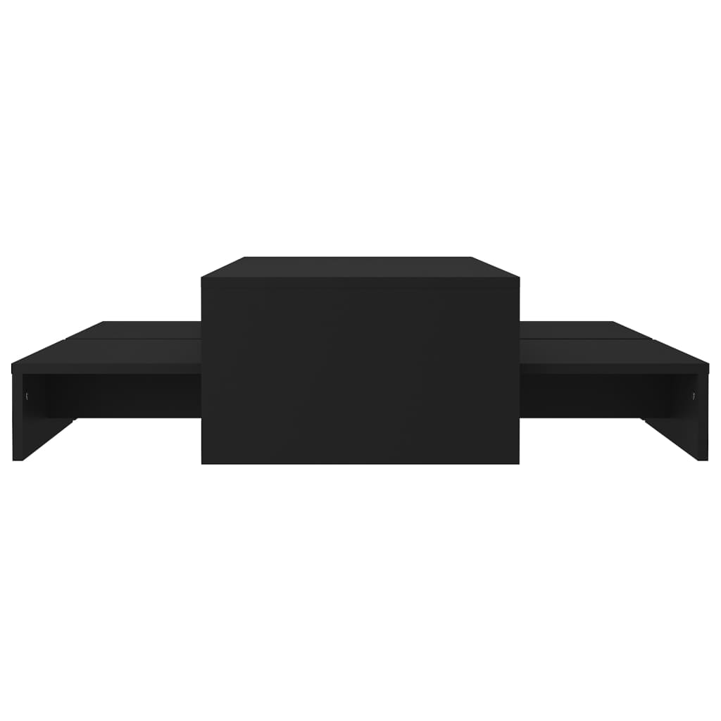 vidaXL Set de tables basses gigognes noir bois d'ingénierie