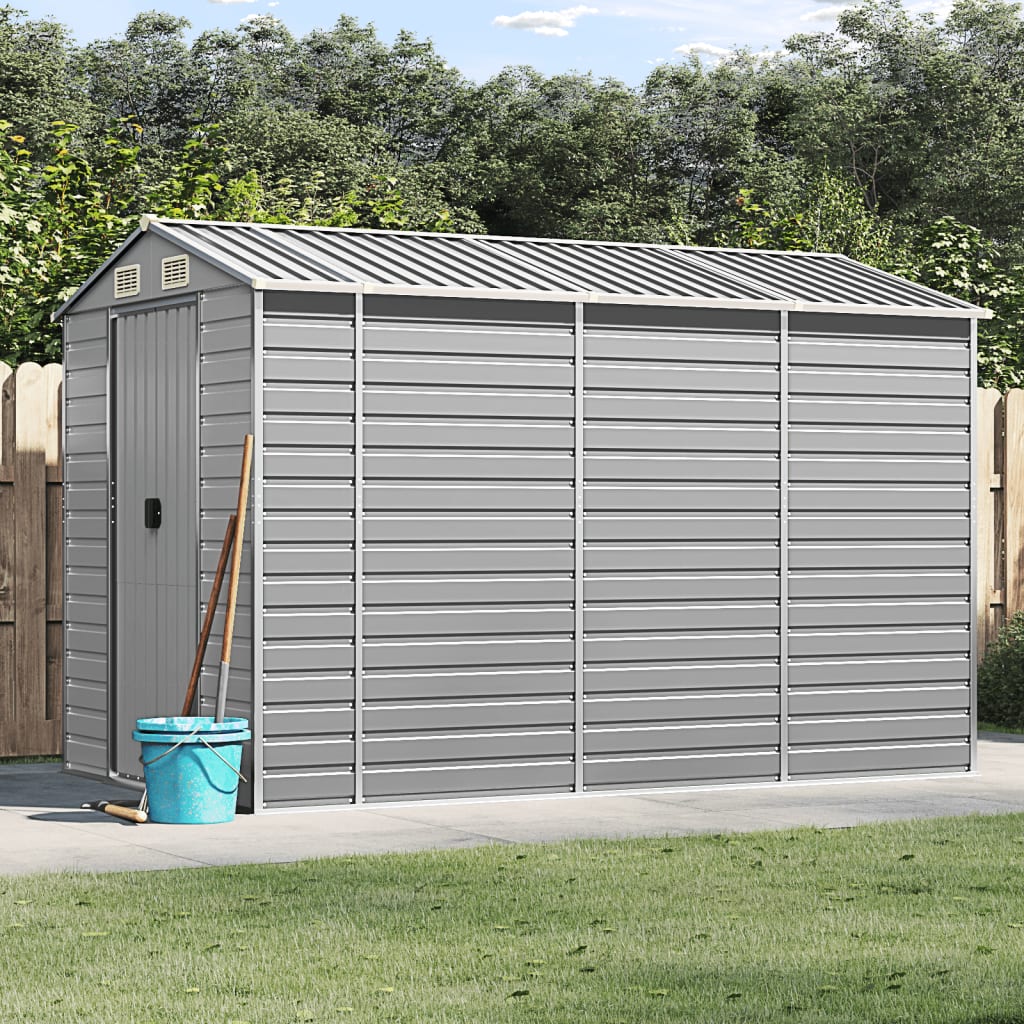 vidaXL Abri de jardin gris clair 191x300x198 cm acier galvanisé