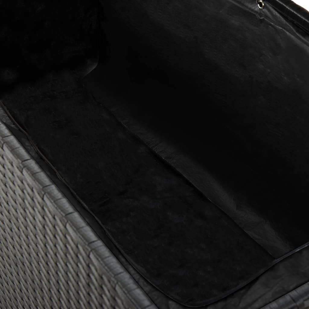 vidaXL Boîte de rangement de jardin noir 120x50x60 cm résine tressée