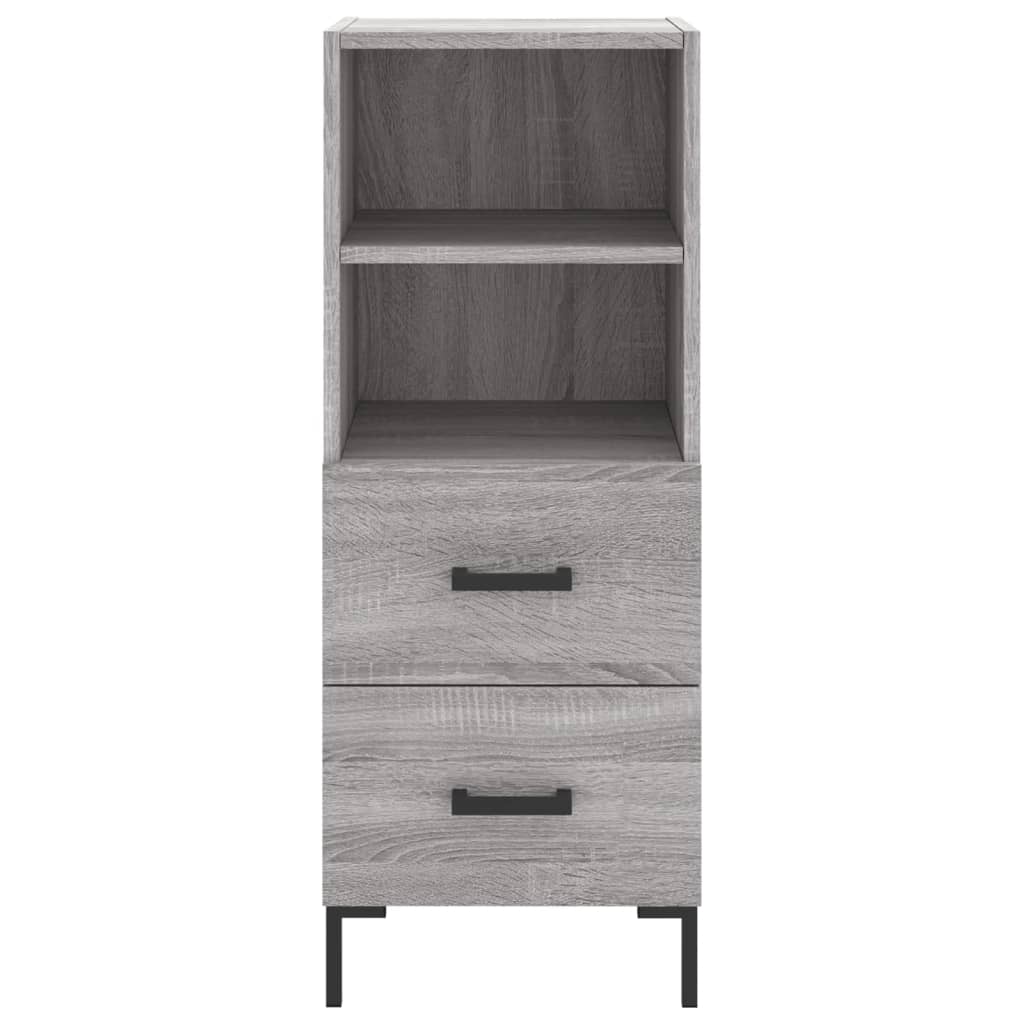 vidaXL Buffet haut Sonoma gris 34,5x34x180 cm Bois d'ingénierie