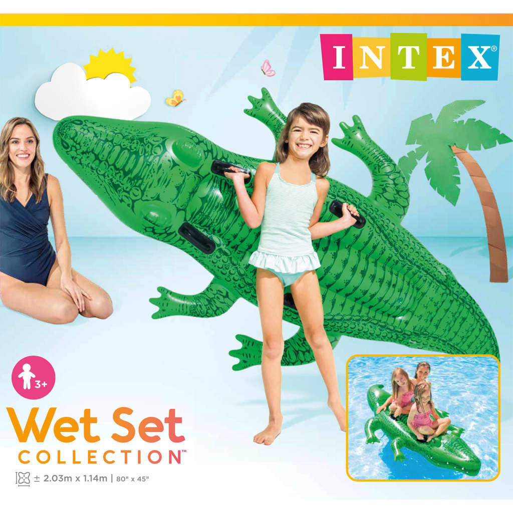 Intex Alligator géant à chevaucher 203x114 cm
