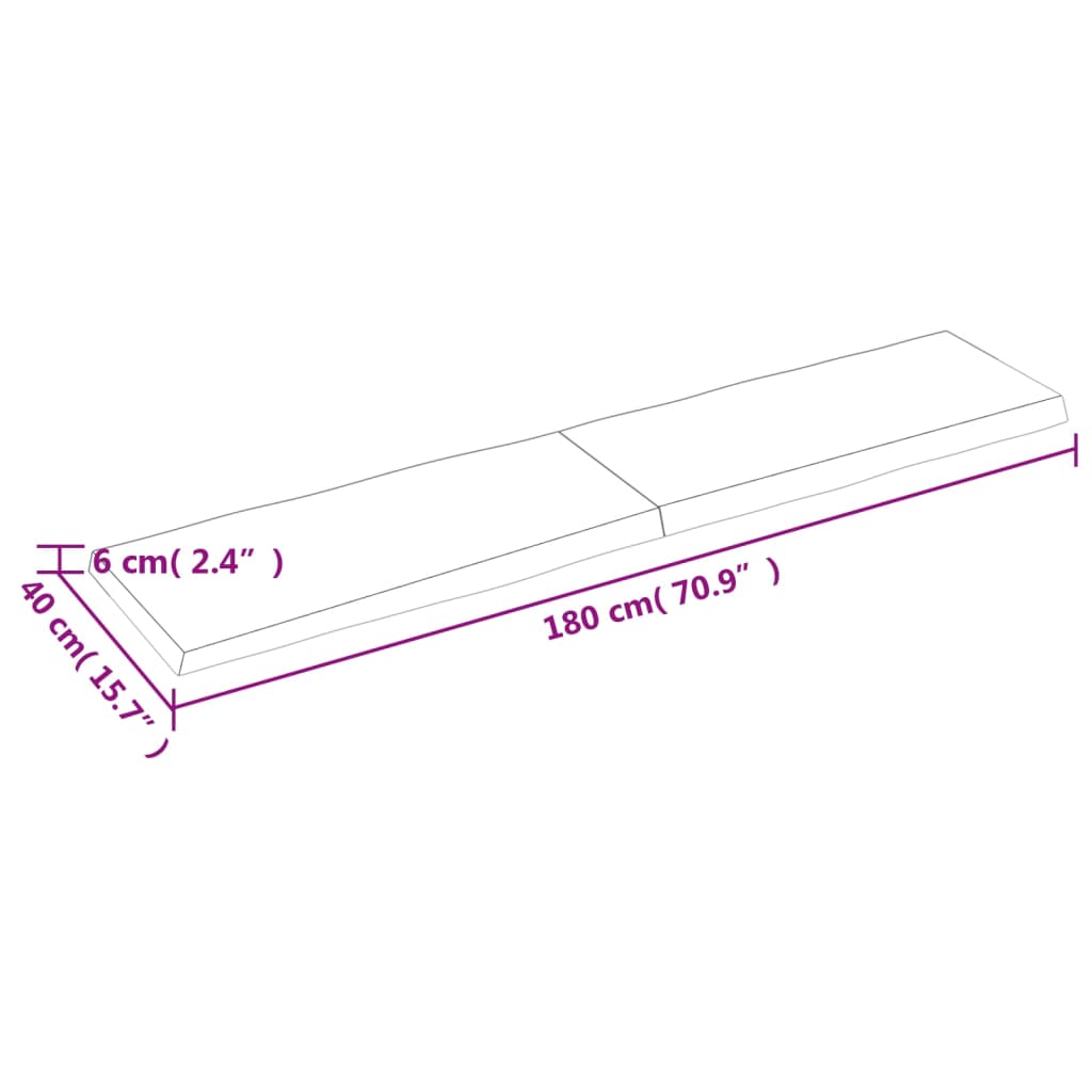 vidaXL Dessus de table bois massif traité bordure assortie