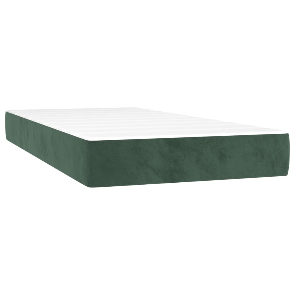 vidaXL Sommier à lattes de lit avec matelas Vert foncé 100x200 cm