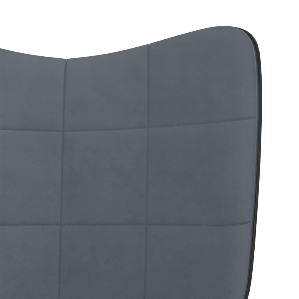 vidaXL Chaise à bascule Gris foncé Velours et PVC