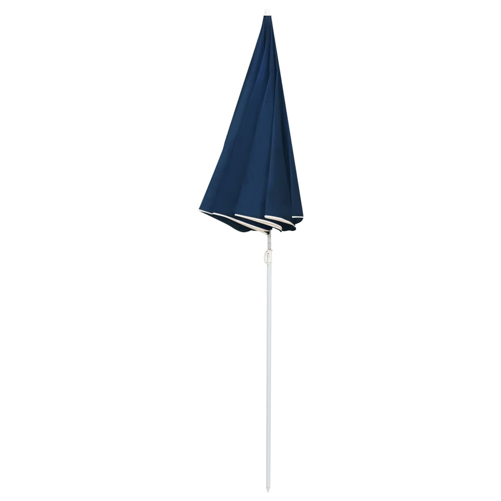 vidaXL Parasol de jardin avec mât en acier bleu 180 cm