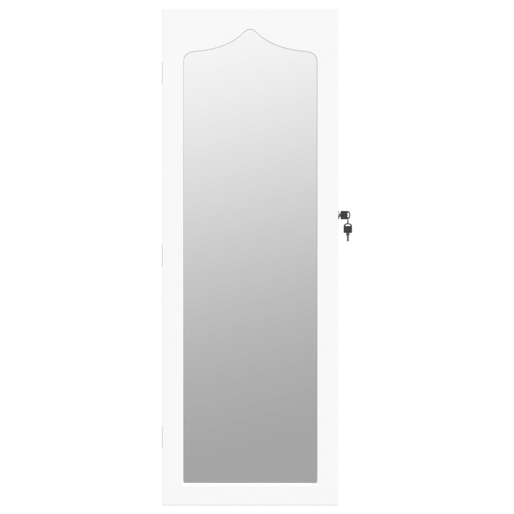 vidaXL Armoire à bijoux avec miroir murale blanc 37,5x10x106 cm