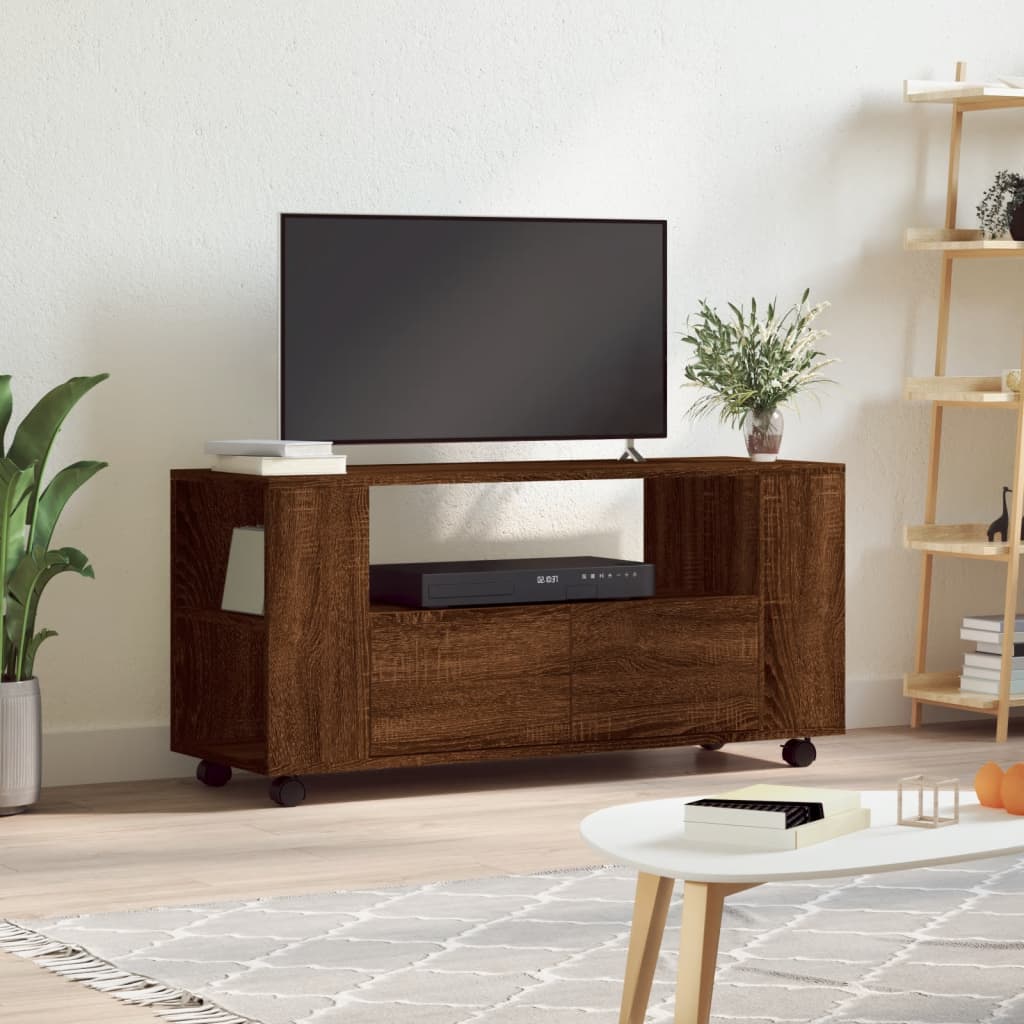 vidaXL Meuble TV chêne marron 102x34,5x43 cm bois d'ingénierie