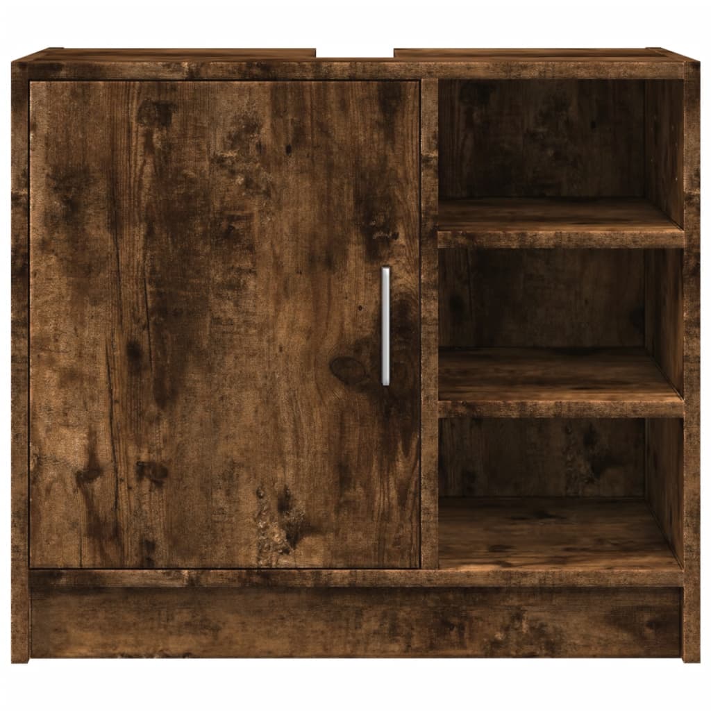 vidaXL Armoire de lavabo chêne fumé 63x29x55 cm bois d'ingénierie