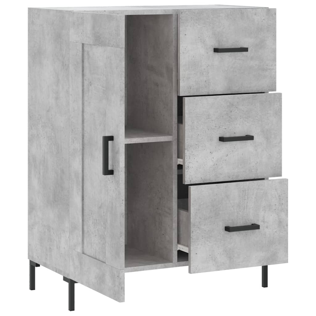 vidaXL Buffet gris béton 69,5x34x90 cm bois d'ingénierie