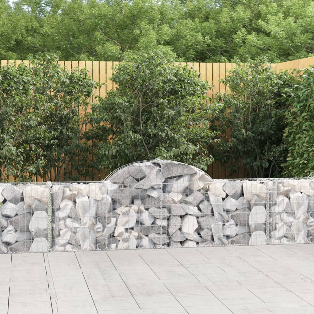 vidaXL Paniers à gabions arqués 30 pcs 200x30x60/80 cm Fer galvanisé