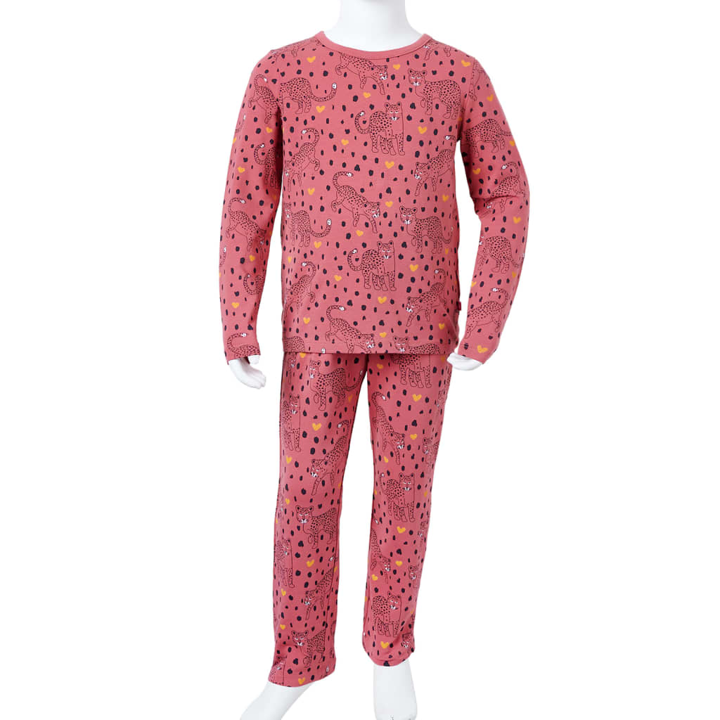 Pyjamas enfants à manches longues rose ancien 128