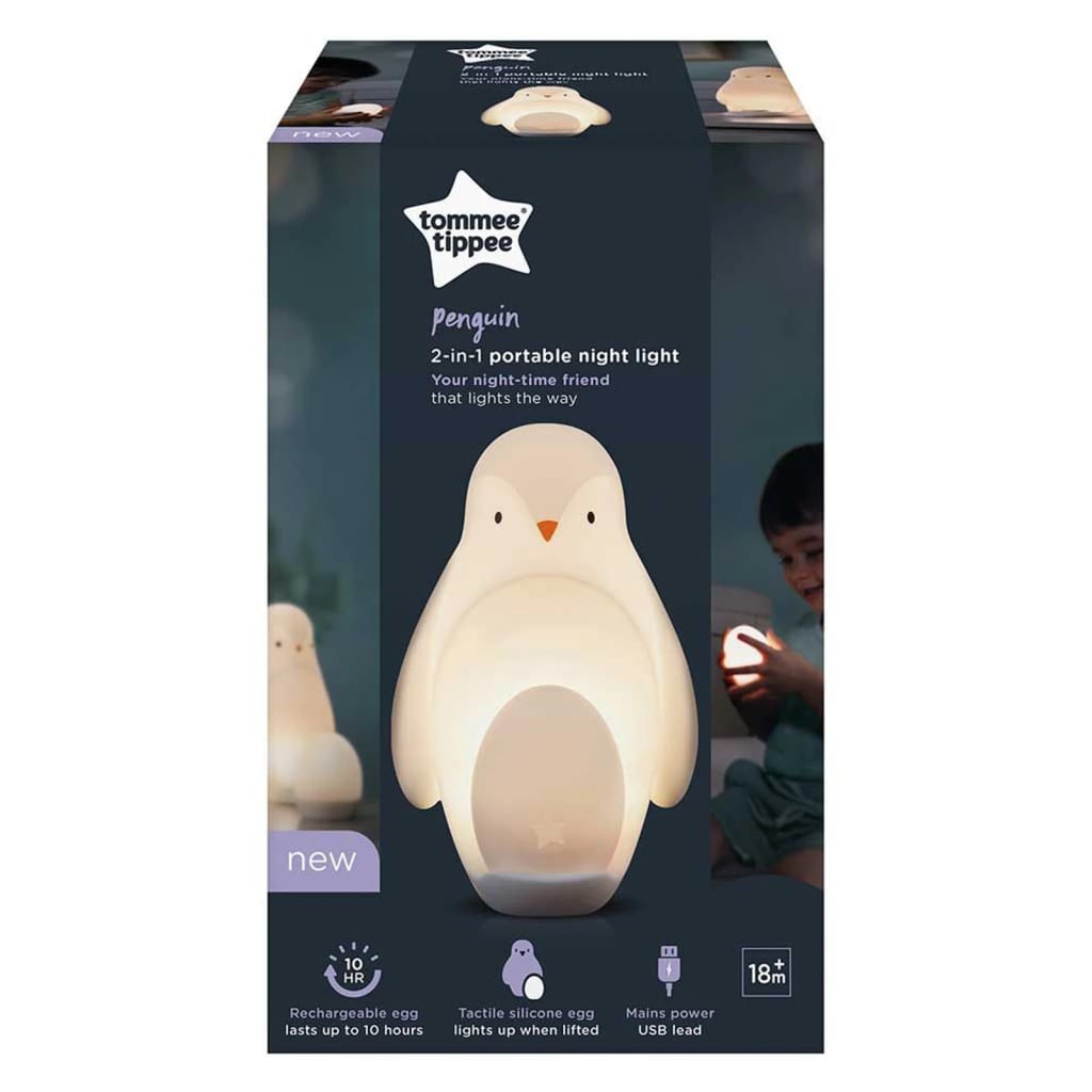Tommee Tippee Veilleuse pour enfants 2-en-1 Penguin Rechargeable