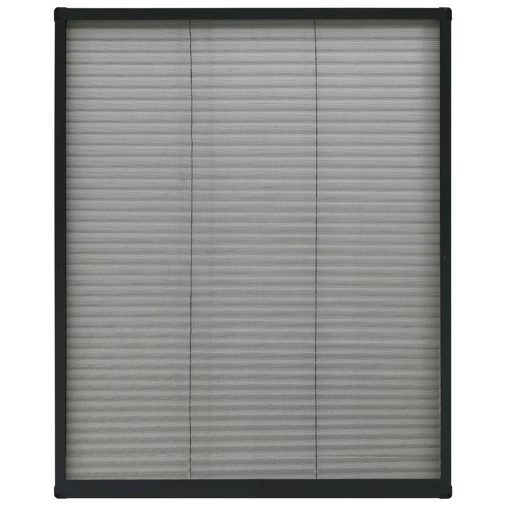 vidaXL Moustiquaire plissée pour fenêtre Aluminium Anthracite 80x100cm