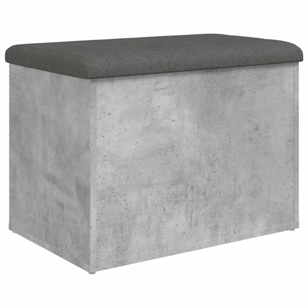 vidaXL Banc de rangement gris béton 62x42x45 cm bois d'ingénierie