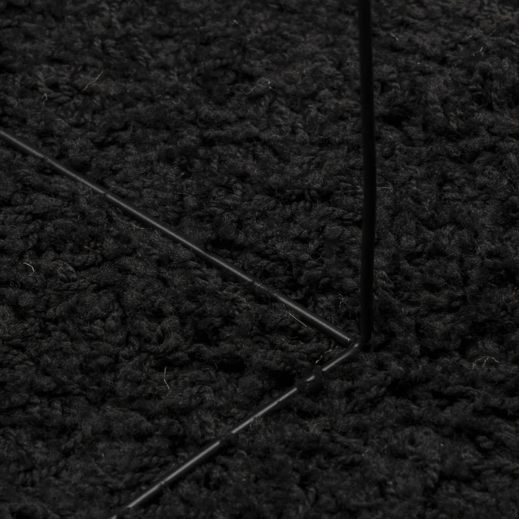 vidaXL Tapis shaggy PAMPLONA poils longs moderne noir 140x200 cm