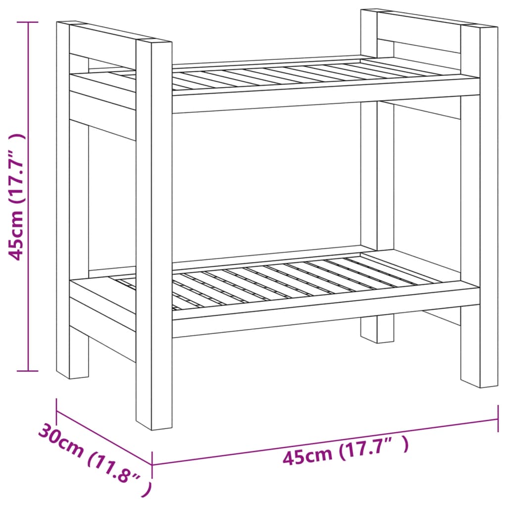 vidaXL Table d'appoint de salle de bain 45x30x45cm bois de teck solide